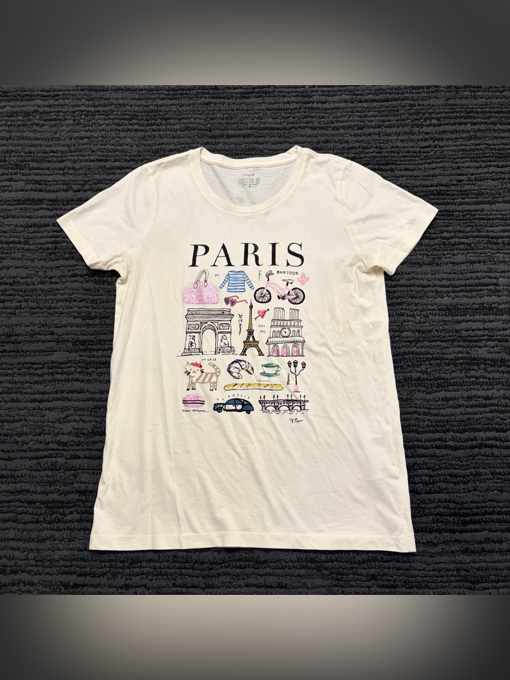 J. Crew Paris Collector Tee  Ivory Short Sleeve Top